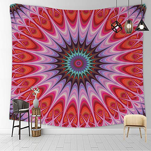 SHATSS Wandtuch Rotes Mandala Wandteppiche Wandbehang Tapisserie, Wandteppich Wandtuch Wandkunst Tapisserie,Wohnzimmer Schlafzimmer150X130Cm