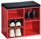 Kesper | Schuhschrank mit Sitzkissen, Material: Faserplatte, Maße: B51,5 x H48 cm x L29,5 cm, Farbe: Rot, Schwarz | 15963