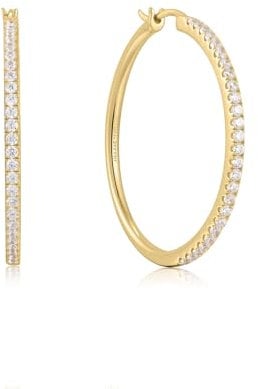 Ania Haie Damen-Creolen 925er Silber Zirkonia One Size Gold 32026241
