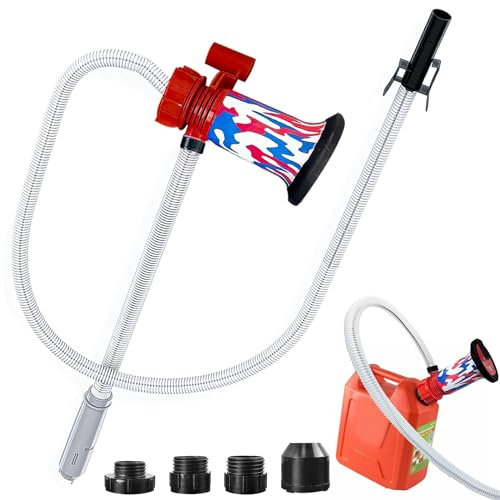 Pompa Travaso Gasolio con Sensore di Arresto Automatico, Include 3 Adattatori Universali da 2/2.1/2.75, Pompa Benzina Elettrica, Pompa Travaso Liquidi, per Auto, Camion, Motociclette