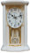 LUOYAOB Vintage Kaminuhr Pendeluhr, Vintage -Manteluhren, antike Tischuhr/Wanduhr, mit schwingender Pendel, batteriebetriebener Kamin for Wohnzimmer, Küche, Büro- und Regaldekoration(Color:White)