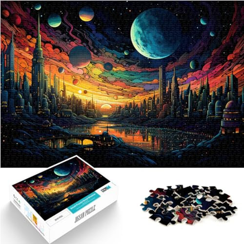 Puzzle für Erwachsene, 1000 Teile, „Die Stadt der Zukunft auf dem Planeten“, für Erwachsene und Jugendliche ab 12 Jahren, Holzpuzzle, tolles Geschenk für Erwachsene, Größe: 50 x 75 cm