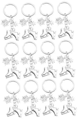 LIFKOME 12 Stk Schlittschuh Schlüsselanhänger Roller Schlüsselanhänger Schlittschuh-schlüsselanhänger, Großpackung Schlüsselanhänger Für Schlittschuhe Schneeflocken Zinklegierung Silver