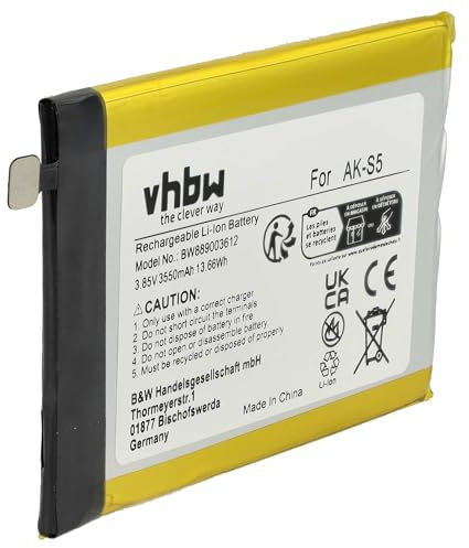 vhbw Akku kompatibel mit Emporia SMART.5 Handy Smartphone Senioren Telefon (3550 mAh, 3,85 V, Li-Ion)