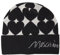 MOSCHINO Damenmütze aus Wolle mit Umschlag, Motiv: Herzen, Schwarz, Schwarz , One size