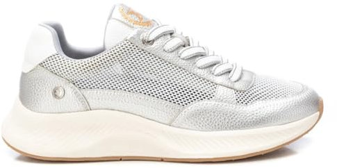 XTI - Zapatilla Mujer Plata - Calzado Cómodo y Versátil - Moda Casual - Modelo 14378402 (Talla 36)