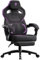 Dowinx Fabric Gaming Chair with Footrest, Large and High Ergonomic with Lumbar Support Wide Computer Chair for Heavy Persons, Black Purple