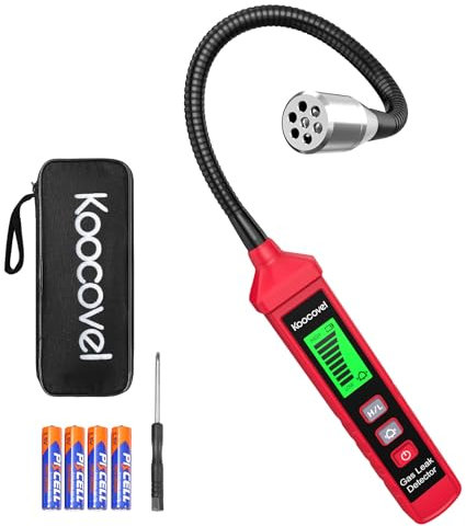Koocovel Gas Leak Detector, Portable Natural Gas Sniffer with 8-Inch Probe for Propane, Methane & Combustible Gases