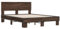 HEFZGDB Bettgestell Braun Eichen-Optik 140x200 cm Holzwerkstoff Metall Ehebett Bettgestell Familienbett Bettrahmen für Schlafzimmer Herberge Wohnbereich Gästezimmer