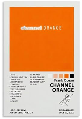 LRXDECOR Frank Ocean – K-Organge-Poster, Musikalbum-Cover, Leinwand-Poster, Pop-Star-Porträt, ästhetischer Wandkunstdruck für modernes Zuhause, Schlafzimmer, Dekoration, 60 x 90 cm, ungerahmt