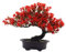 perfk Künstliche Bonsai Baum Kunstpflanzen Dekor Kunst Kunsthandwerk Moderne Kollektion Orament Willkommen für Garten Tisch Wohnzimmer, Rot