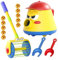 Ligeinsrk Giocattolo aspirapolvere a Sfera 360 ° Rotante per Bambini aspirapolvere Set di Giocattoli con Push Walker, Pallone a Campana e Vanga per Regali di 3+ ​​Bambini Nessuna Batteria Set 1