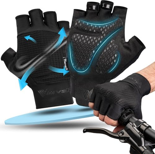 MIVELO Fahrradhandschuhe Herren & Damen gepolstert I Fahrrad Handschuhe MTB-Rennrad-Trekking für Sommer I Radhandschuhe kurz & leicht I rutschfest & atmungsaktiv (Größe S)