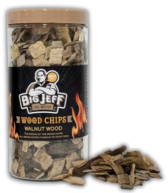 OsoRetail Big Jeff Holzchips Walnuss, 550 g, 100 % natürlich, zum Räuchern auf Grill, Smoker & Grill, intensiver Rauch, Rindfleisch & Jagd