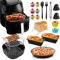 Air Fryer Accessories for Cosori 5.5L-6.2L, 19 PCS Silicone Air Fryer Mould for Philips NA230/Ninja AF180 AF140/Russell Hobbs/Tefal and Most Square Hot Air Fryers 4L-8L