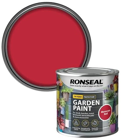 DUAYRA Garden Wood Paint 250ML | Outdoor Furniture Paints | Multi-Surface Waterproof Weather Resistant | Quick Drying Formula | For Benches, Terracotta Pots, Brickwork, Stones | (Moroccan Red)