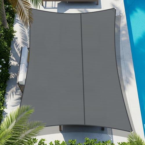 COOL AREA Sonnensegel Wasserdicht Rechteckig Oxford 2.5x3.5m,Antracita | Sonnenschutz Segel mit UV Schutz Wetterschutz,Geeignet für Terrasse Garten Balkon