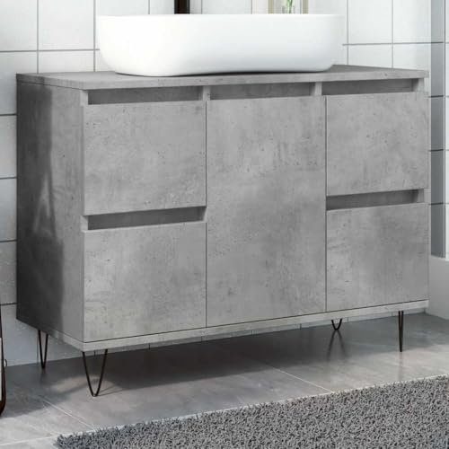 KTHLBRH Badezimmerschrank mit 4 Schubladen aus Sperrholz und Eisenfüßen für stabile und feuchtigkeitsbeständige Aufbewahrung, Stilvoller Badezimmerschrank