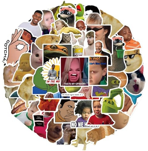 LAKPYN 50 Stück Lustige Meme Sticker Set, Meme Aufkleber für Auto Laptop Skateboard Fahrrad Moped Motorrad Fahrrad Computer
