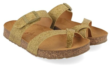 HAFLINGER Bio Juno Leder Pantolette Sandale Korkfußbett Unisex