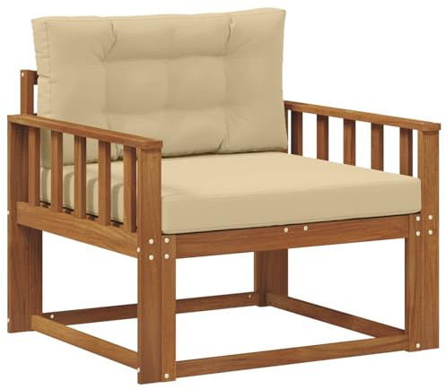 vidaXL Outdoor Mittelsofa Massivholz Akazie Natur, Akazienholz Mittelsofa, Langlebige Lounge für den Außenbereich, Modernes Terrassensitzmöbel, Stylische Garten-Couch, Wetterfeste Möbel