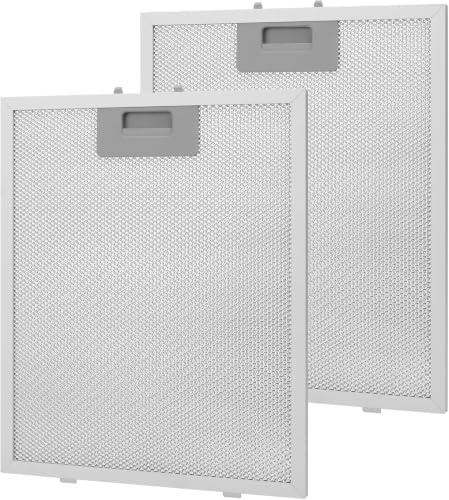 GIONAR 2 Pcs Metal Grease Mesh Filter for Extractor Fan Cooker Hood, Universal Cooker Hood Filter Replacement, 3 Layer Aluminum Hood Filter, Extractor Fan Filters for Kitchen Ventilation(260 x 320 x 9