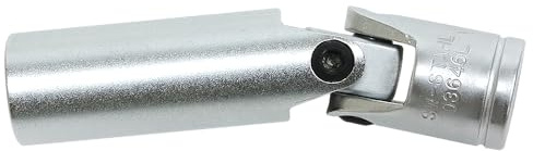 SW-Stahl 03646SB Zündkerzenschlüssel 16 mm - 3/8 Zoll Gelenk-Steckschlüssel | Spezial-Einsatz mit Gummifangstück für Glühkerzen und Zündkerzen, 80 mm Länge, bewegliches Kardangelenk für TDI-Motoren