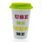 Leonardo Collection Use Me Reuse Me - Double Walled Ceramic Travel Mug - Green