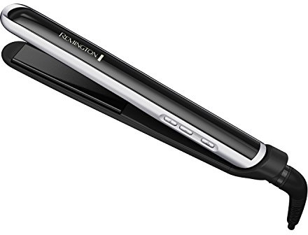 Remington Pearl Pro Ceramic Flat Iron Hair Straightener, 1-inch Floating Plates, Fast 30 Second Heat up, Black & White