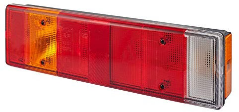 HELLA Rückleuchte - Glühlampe - 24V / 12V - Anbau/geschraubt - ECE/ADR/GGVS - Lichtscheibenfarbe: mehrfarbig - Stecker: Schraubkontakt - links/rechts - Menge: 1 - 2VP 007 323-011
