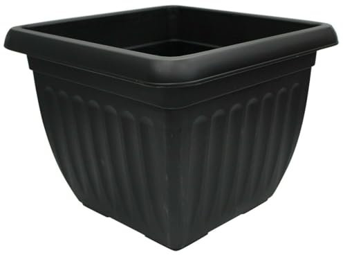 Whitefurze G07S40 40cm Square Athens Planter - Black