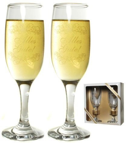 Sektgläser 2er Set mit Spruch Alles Gute