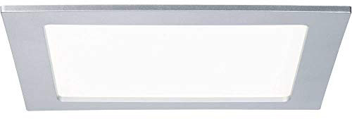 Paulmann Leuchten 92078 Einbaupanel LED eckig 18 W 4000 K, Plastik, chrom matt, 22 x 22 x 0.5 cm