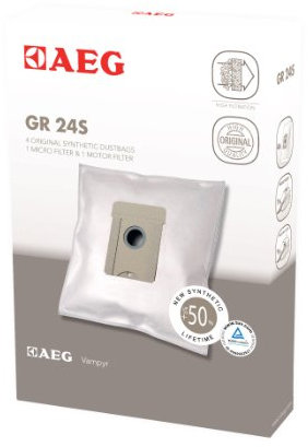 AEG GR 24S - GR 24S - Pack de 4 bolsas, 1 microfiltro, 1 filtro motor, compatible con gama Vampyr TC