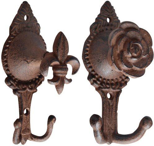 Esschert LH122 Patère double crochet en fonte - Modèle aléatoire