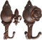 Esschert Design Wandhaken, Gaderobenhaken, Doppelhaken, aus Gusseisen, 1 Stück, sortiert, ca. 5,2 cm x 5,7 cm x 13 cm