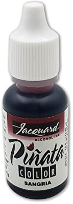 Jacquard Piñata Alcohol Ink, Vibrant Fast-Drying Permanent Dye for Resin Art, Tumblers, and Craft Projects, Acid-Free Formula for Non-Porous Surfaces, Sangria, 1/2 fl oz