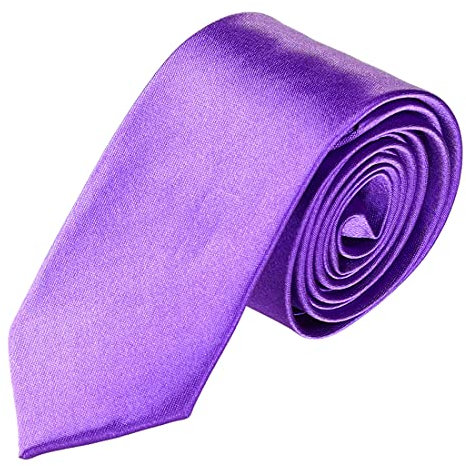 sourcing map 5cm Largeur Cravate Cravate Maigre Auto polyester jaune femme Violet Taille unique
