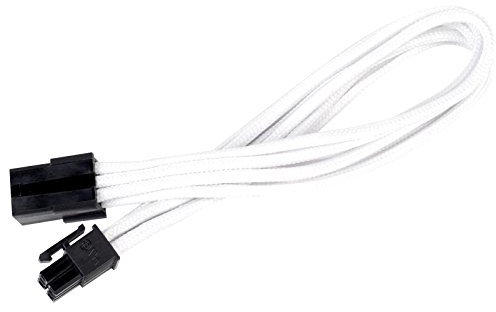 SilverStone SST-PP07-IDE6W - Cable enfundado Extensor 25cm 6 Pines a PCI-E 6 Pines, Blanco