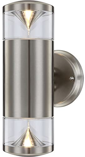 globo 9 Watt LED Au?enleuchte Wandlampe Beleuchtung Au?enbereich Terrasse Edelstahl 32029 CARME