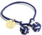 PAUL HEWITT Knotenarmband Damen und Herren Knot - Knotenarmband Nylon Marineblau-Weiß, Segeltau Armband für Männer und Frauen mit Anker-Charm aus IP-Edelstahl (Gold)