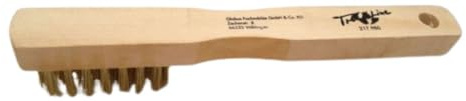 TrendLine Drahtbürste Messing 3-reihig Holzgriff Grillreiniger Metallbürste