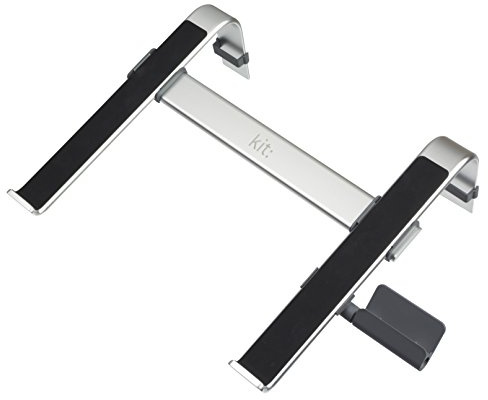Kit Premium Solid Aluminium Laptop/Notebook Desk Holder Compatible with Macbook Air, Macbook Pro and other Laptops from 11 to 15- Silver