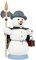 Kuhnert Rauchmann/Räucherfigur aus Holz - Schneemann als Nachtwächter - ca. 13 cm - Made in Germany
