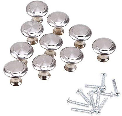 Schubladenknopf-Set, goodchanceuk 30 Stück Edelstahl rund Schrank Tür Pull Ersatz für Möbel Tür Schrank Kleiderschrank Griff mit Schrauben silber … (24MM)