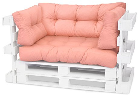 Spatium Palettenkissen Palettenauflage Palettenpolster Euro Palettenmöbel (Langes Rückenkissen 120x40x10/20 , Lachs)