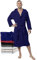 Twinzen Bademantel Herren - XL - DarkBlau - 100% Baumwolle (350g/m²) Oeko-TEX® Zertifiziert - Bademantel mit Kapuze, 2 Taschen, Gürtel