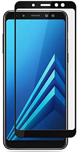 Movilrey Protector para Samsung Galaxy A6 Plus Negro Completo 3D Cristal Templado de Pantalla Vidrio Curvo para movil