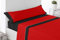 Cabetex Home - Juego de sábanas Lisas - Colores Combinados - 3 Piezas - Microfibra Transpirable (Rojo/Negro, 135_x_190/200 cm)