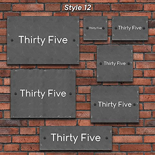 Active Window Films Rustic Natural Slate House Gate Sign Plaque Door Number Personalised Name Plate (Style 12)
